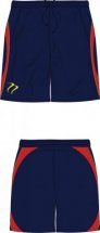 Burnt Ash Men's Navy Red With Yellow Piping Playing Shorts